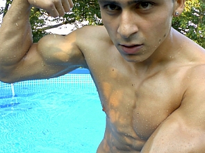 Flexing - Posing in the pool